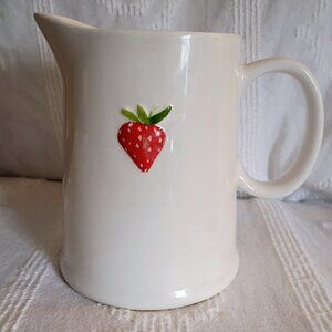 Vintage The Old Pottery Company Pitcher with Strawberry